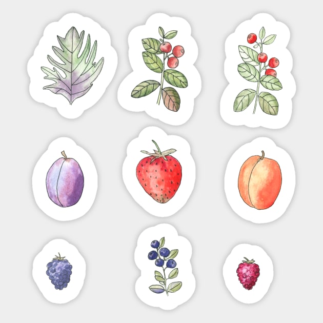 Berries sticker pack Sticker by Flowersforbear